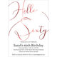 Hello Sixty Foil Birthday Invitations Image 7 of 9